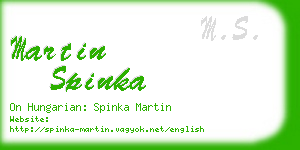 martin spinka business card
